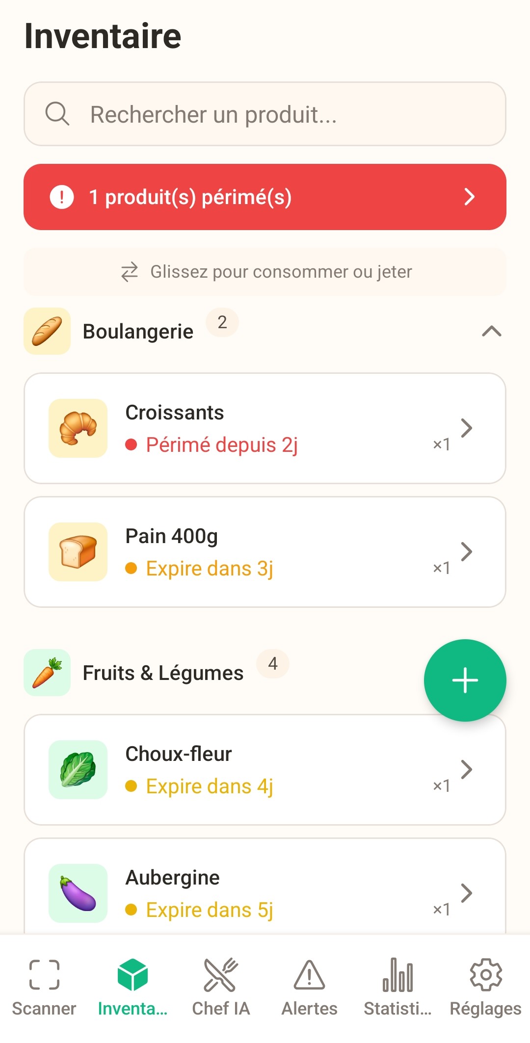 Inventaire des produits