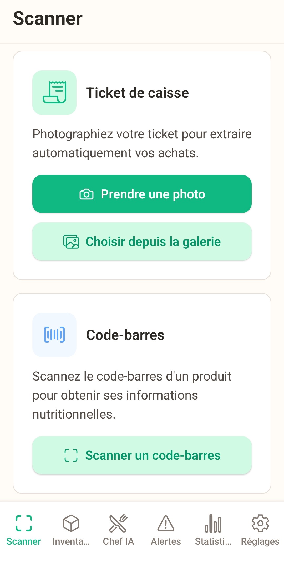Scanner un ticket de caisse